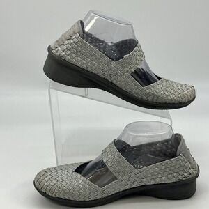 C C Resorts Silver Metallic‎ Slip On Shoes Womens 10 Woven Sparkle Comfortcore